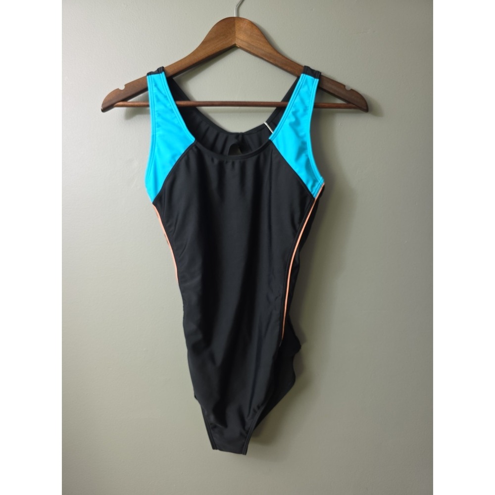 Uhnice Womens One Piece Athletic Swimwear Medium Racerback Keyhole Removable Pad